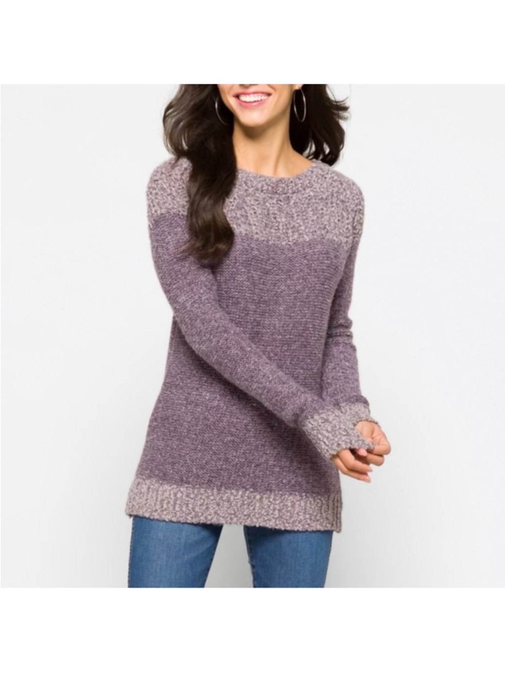 Fate Two-Tone Lavender Crewneck Sweater